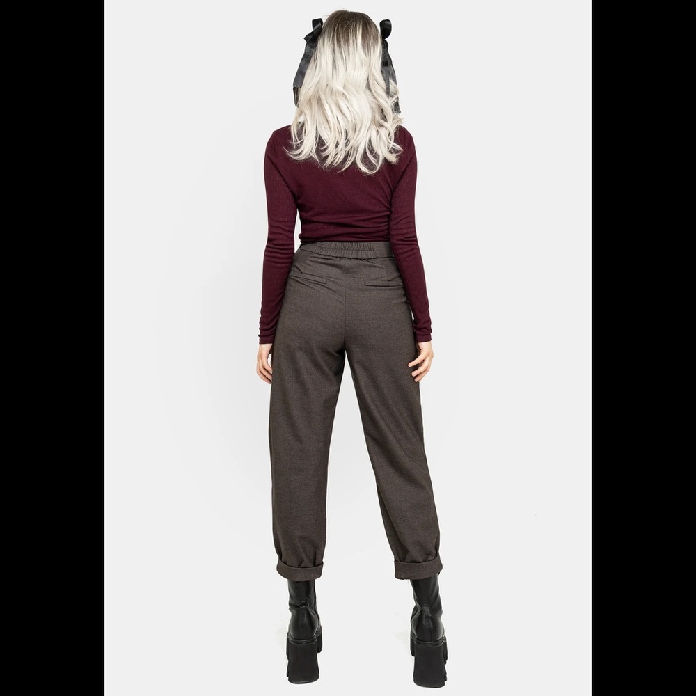 Disturbia Mystic Embroidered Balloon Trousers Pants Brown Womens 10 Goth NWT - Picture 3 of 12